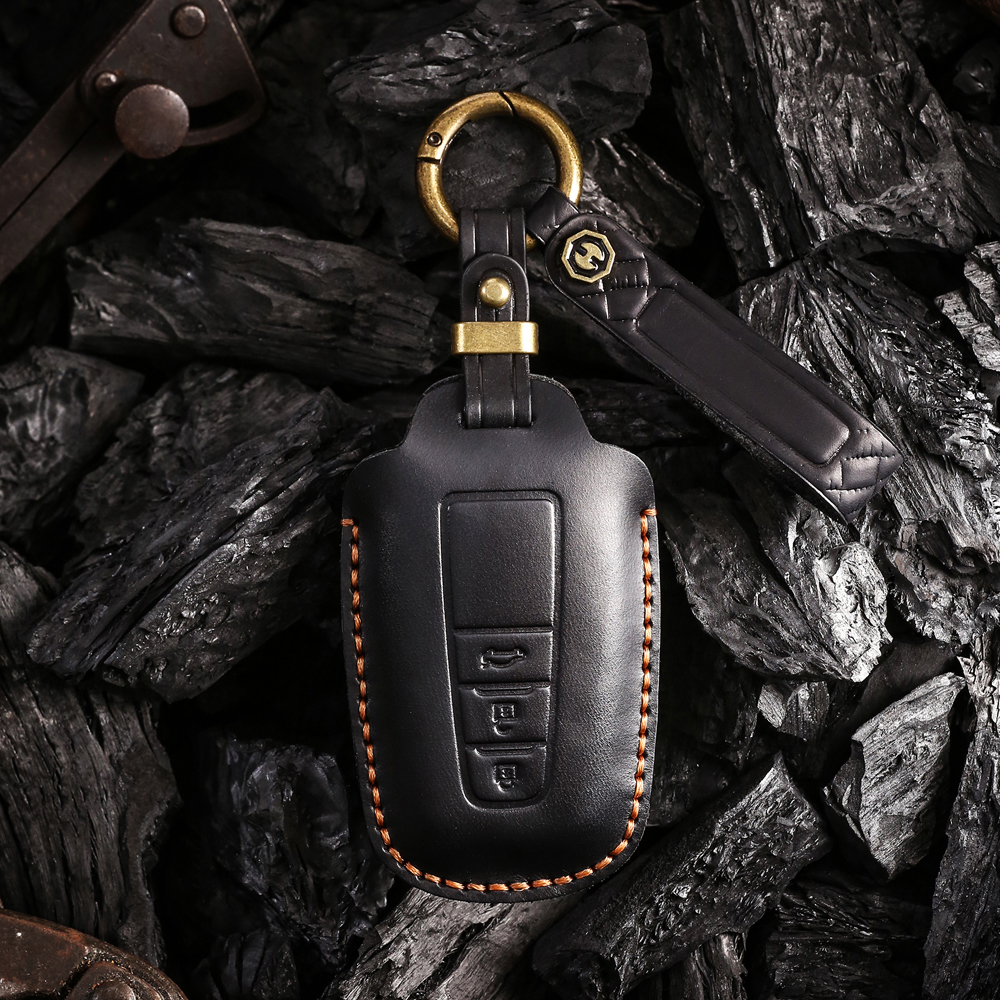 复古风手工真皮保护丰田车钥匙套