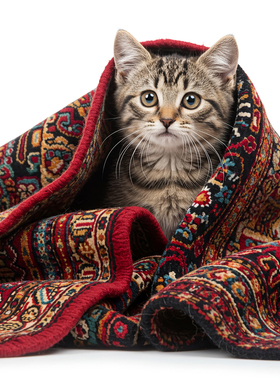 视觉味道 伊朗进口传统羊毛地毯复古红色游牧手工 Heris波斯地毯