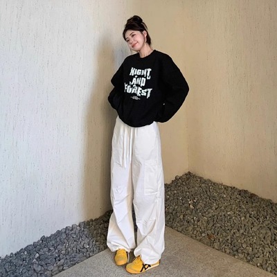 加绒加厚宽松纯棉美式卫衣