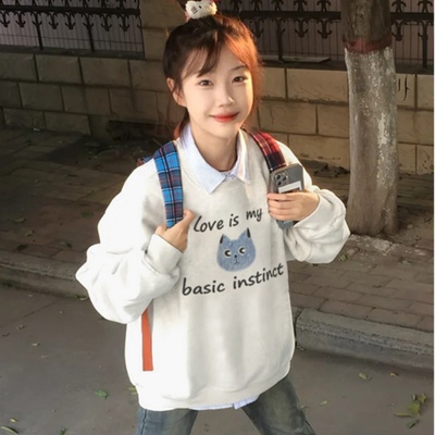 【重磅纯棉】秋冬美式连帽卫衣女