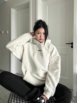 加绒加厚宽松纯棉美式卫衣