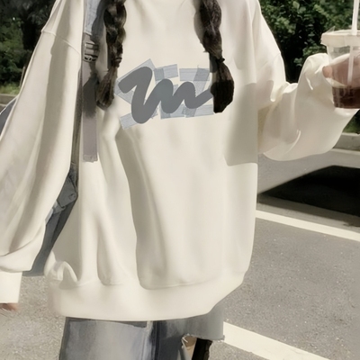 【重磅纯棉】春秋美式圆领卫衣女