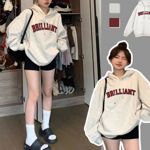 【重磅纯棉】春秋美式连帽卫衣女