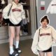 灰色纯棉美式 春秋宽松慵懒风帽衫 字母印花连帽卫衣女2025新款 爆款