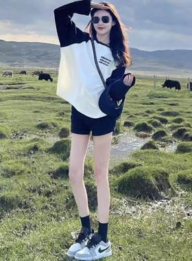 重磅纯棉男女小众长袖印花