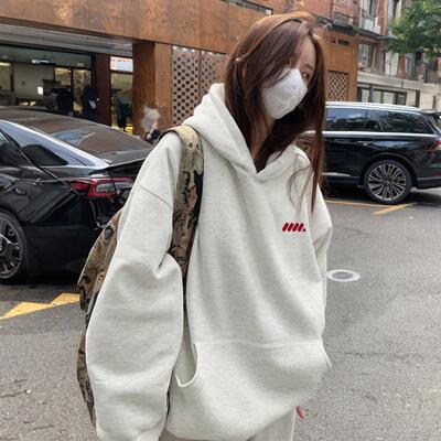 加绒加厚连帽卫衣美式纯棉宽松