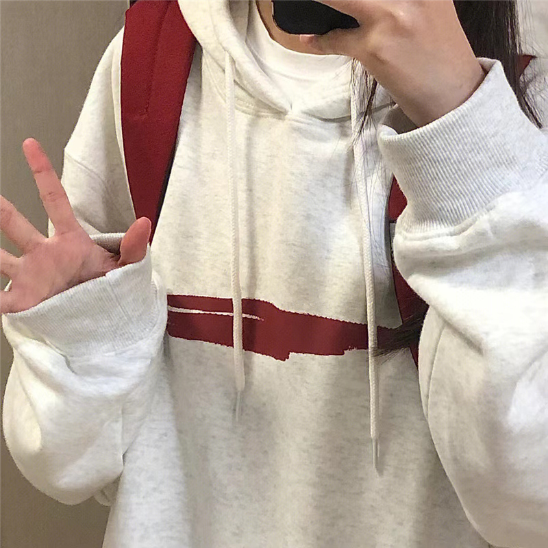 加绒加厚宽松纯棉美式连帽卫衣