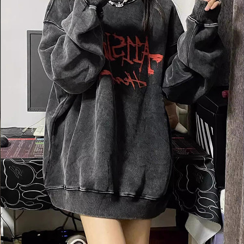 【重磅纯棉】秋冬美式圆领卫衣女