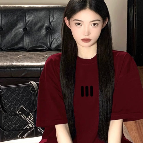 短袖设计感小众重磅印花纯棉男女