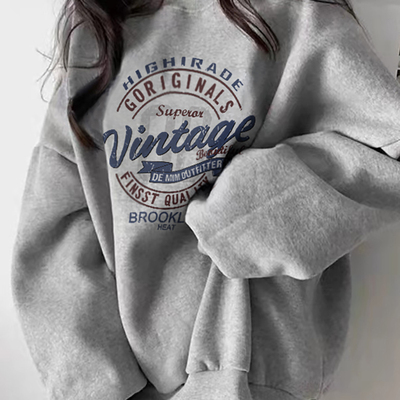 【重磅纯棉】春秋美式圆领卫衣女