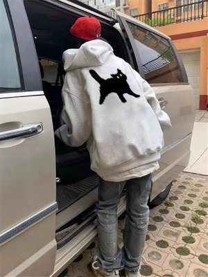 加绒加厚宽松纯棉美式卫衣