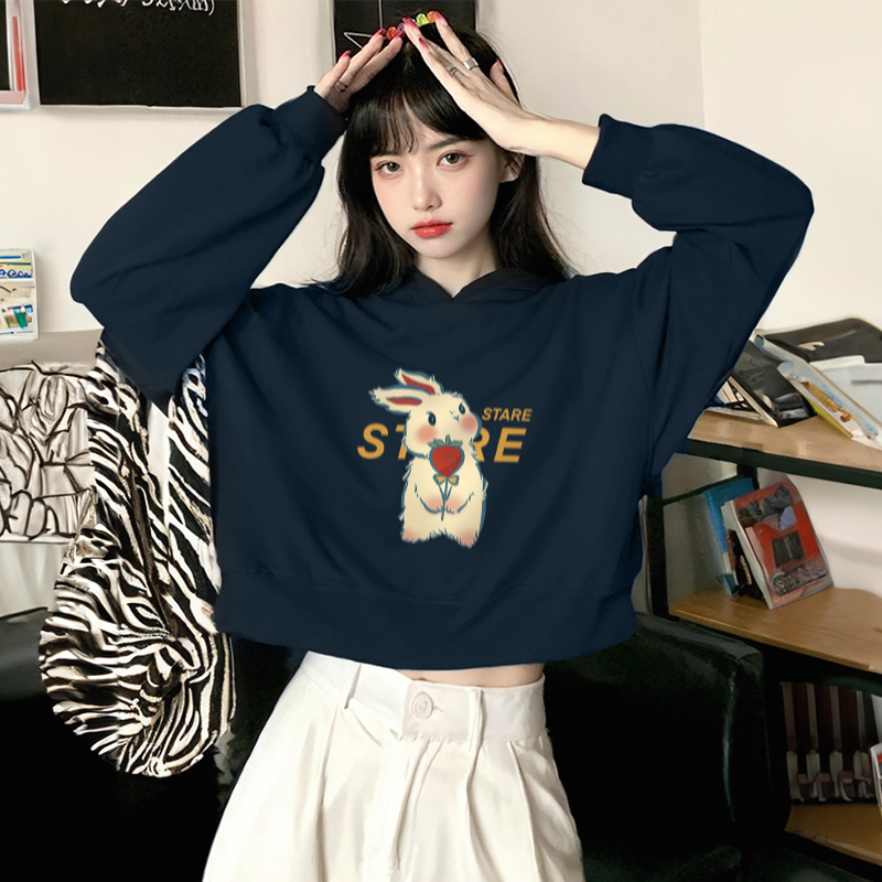 【重磅纯棉】秋冬短款连帽卫衣女