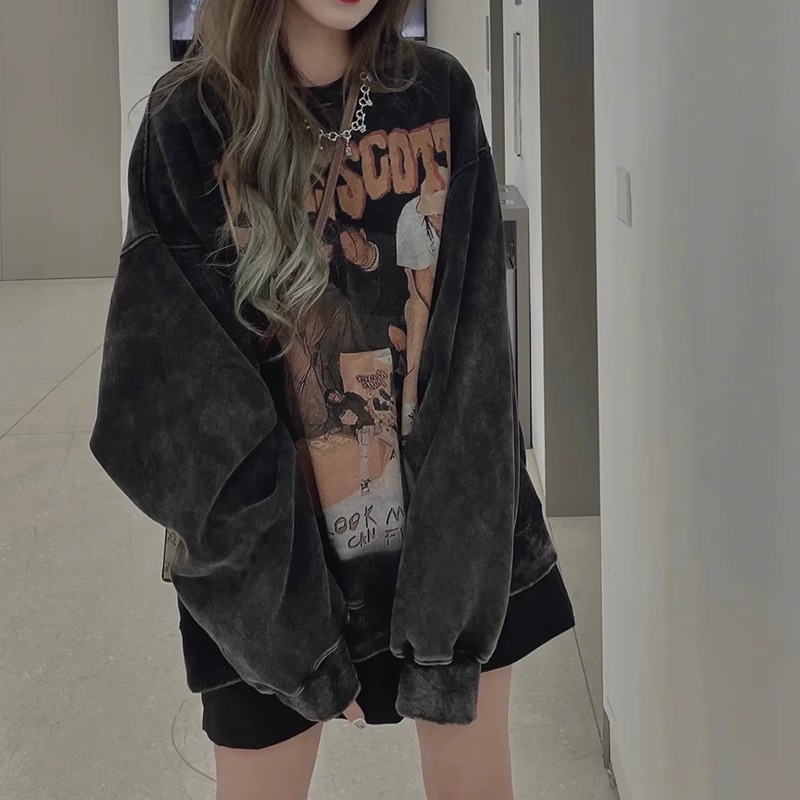 加绒加厚宽松纯棉美式卫衣