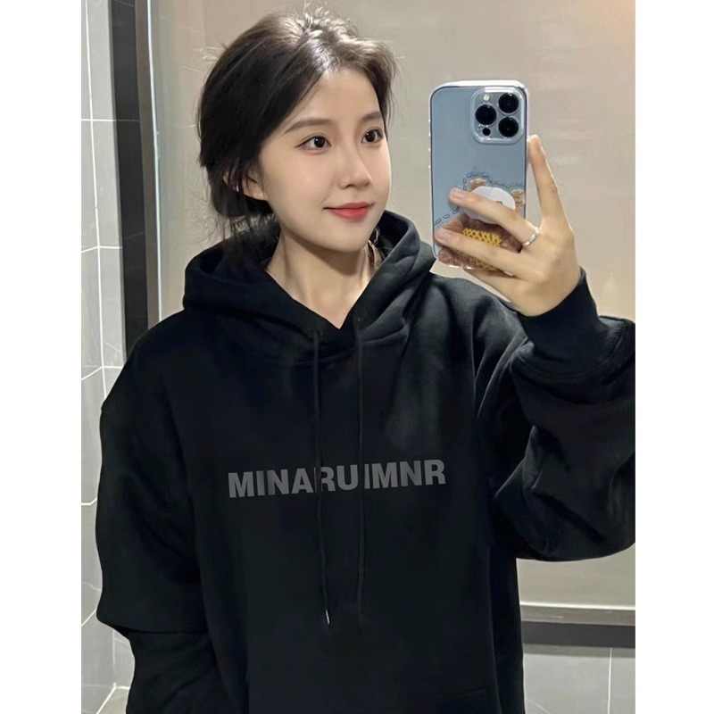 加绒加厚宽松纯棉美式卫衣