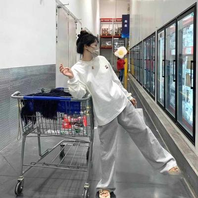 重磅纯棉男女设计感小众长袖印花