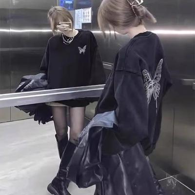 加绒加厚圆领卫衣美式纯棉宽松