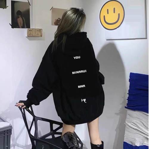 加绒加厚连帽卫衣美式纯棉宽松