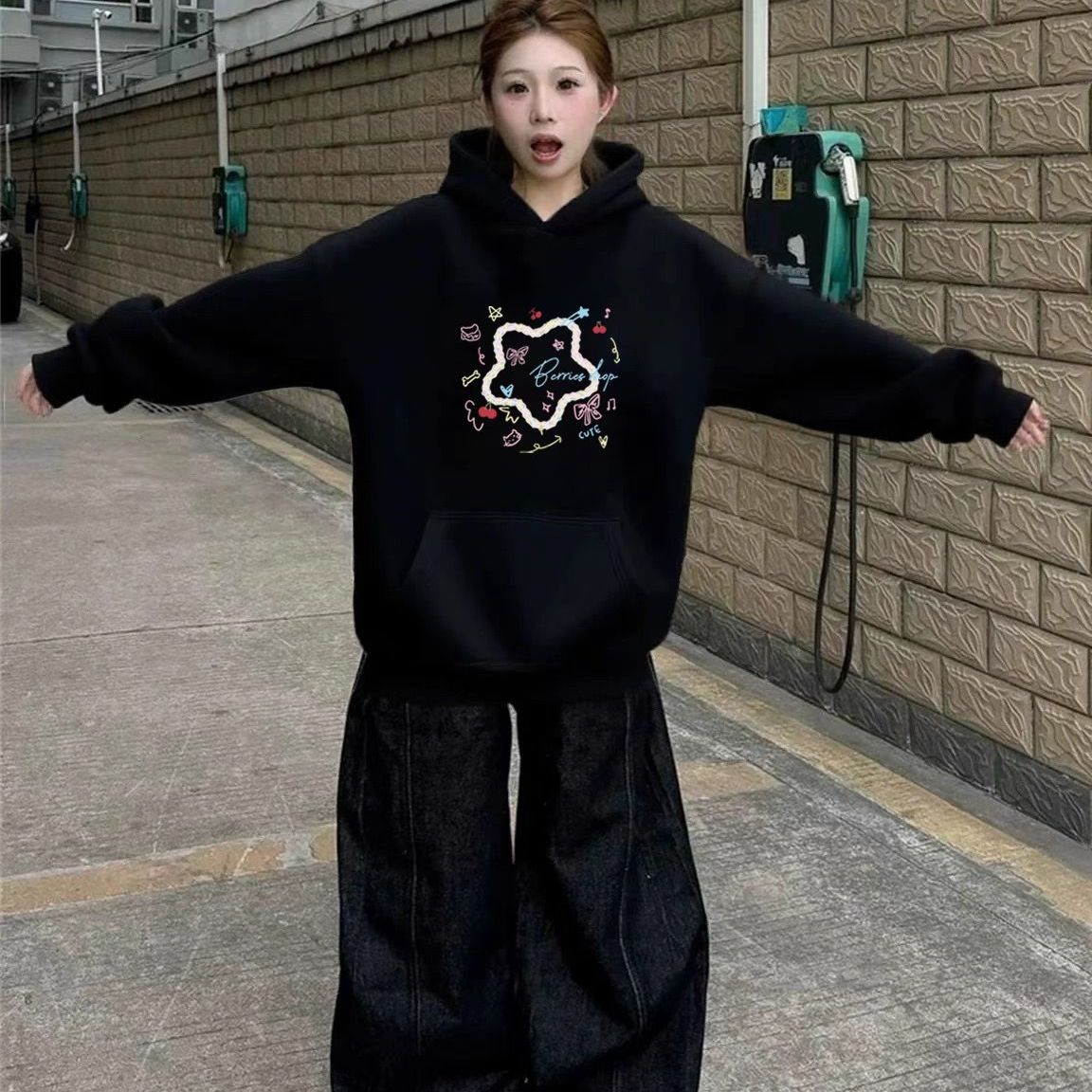 【重磅纯棉】秋冬美式连帽卫衣女