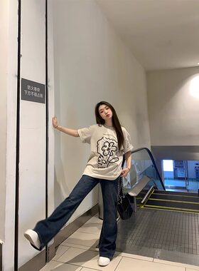 短袖设计感小众常规印花纯棉女