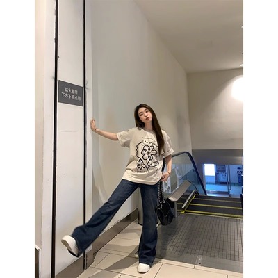 短袖设计感小众常规印花纯棉女