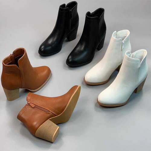 外贸原单英伦风短筒粗跟马丁靴