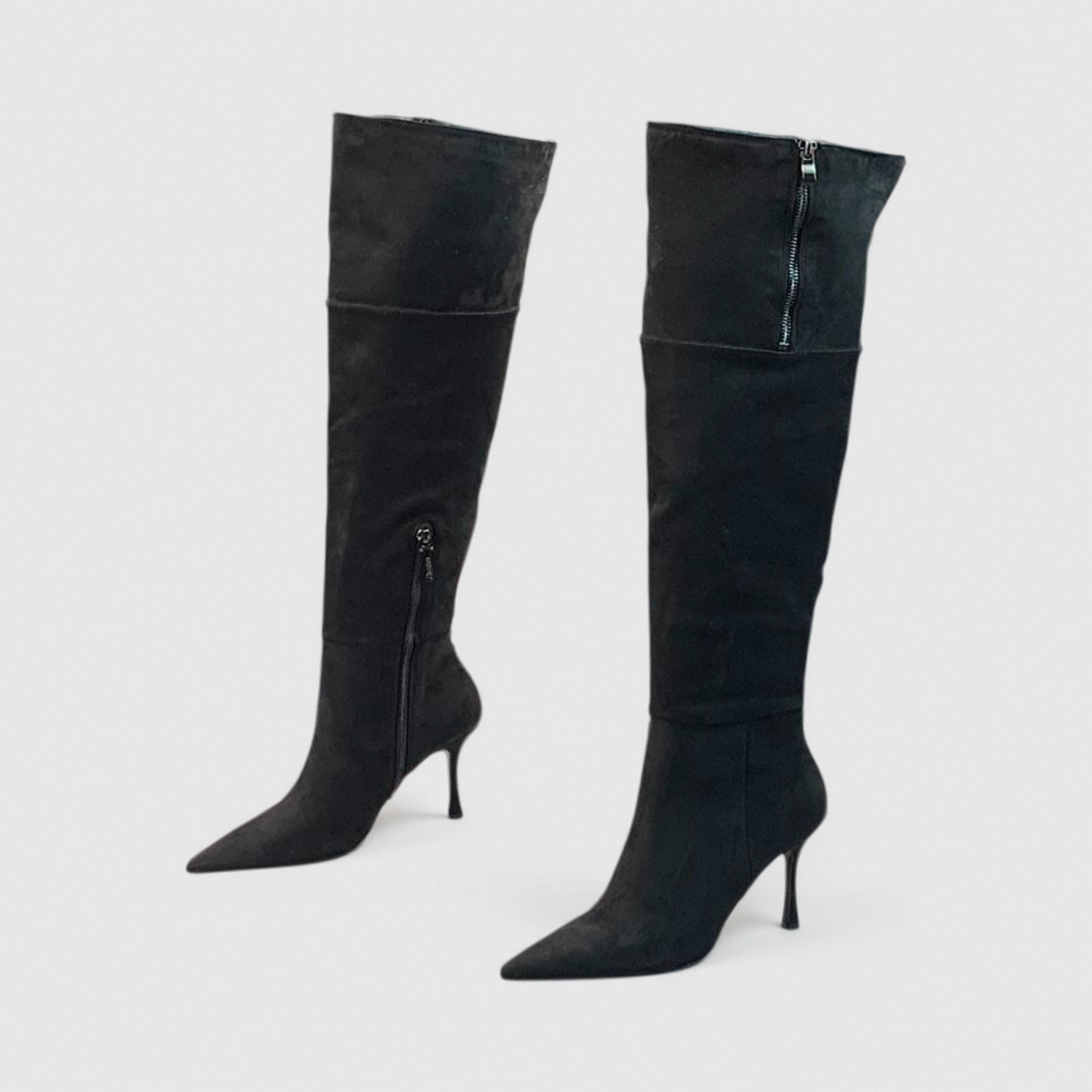 外贸原单加绒时装靴性感长靴子尖头细高跟瘦瘦女靴百搭高靴过膝靴