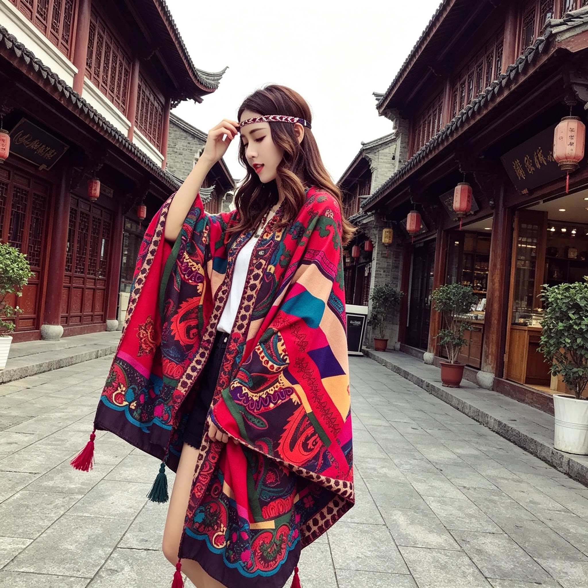 新款夏季旅游云南西北丝巾女防晒空调大披肩海边沙滩巾民族风围巾