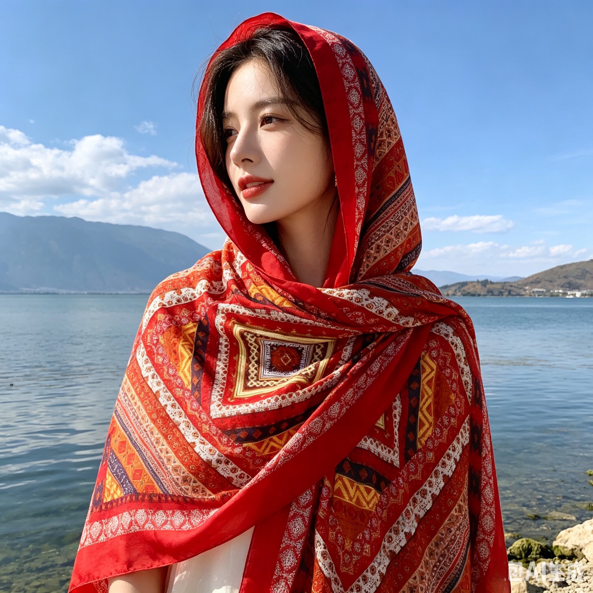 云南新疆沙漠民族风丝巾女夏季薄款旅游防晒披肩海边沙滩围巾头巾