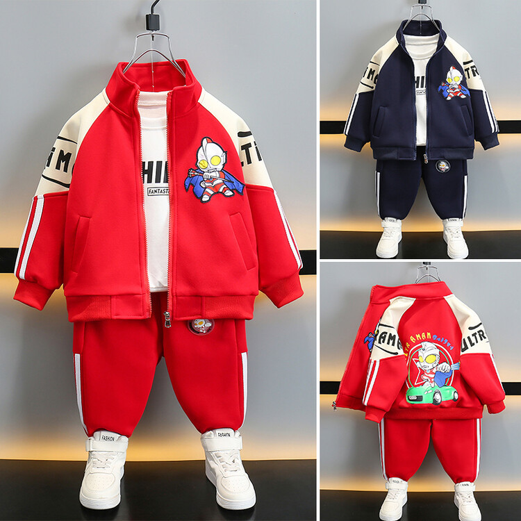 男童奥特曼春秋季套装儿童帅气拉链运动两件套中小童痞帅休闲童装