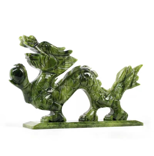 南玉石青龙摆件玉龙工艺饰品十二生肖龙摆件石雕石龙形