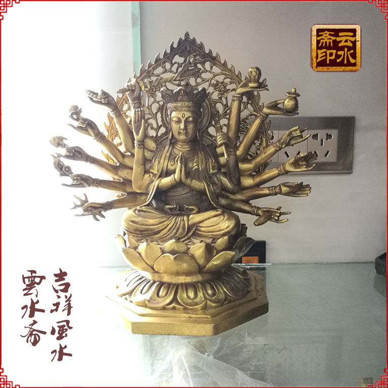 铜器黄铜纯铜十八臂准提佛母像铜千手观音密宗佛像准提菩萨像
