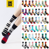 SMLSOX不对称AB袜鸳鸯袜油画彩色潮袜百搭男女棉中筒INS个性 袜子