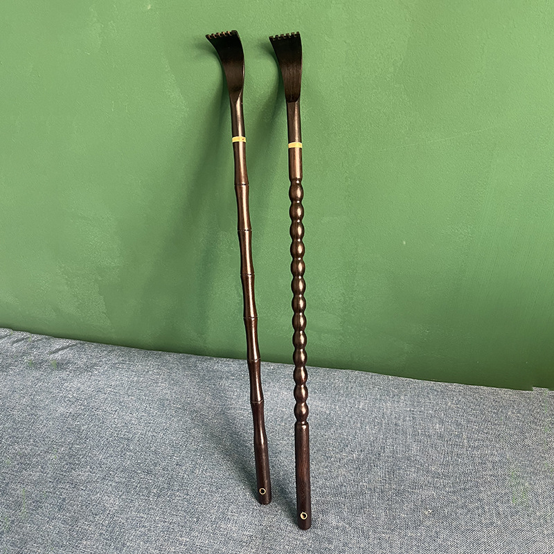 紫光檀创意竹节痒痒挠檀木抓背耙子抓痒器木质家用老头乐乌木挠子