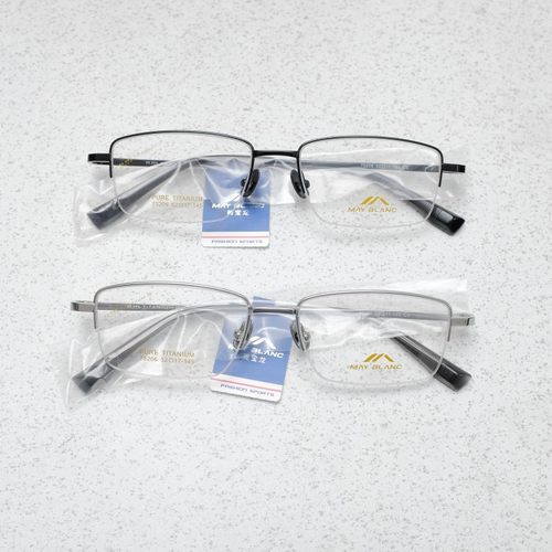 纯钛75206半框眼镜架高启兰同款商务御姐斯文男超轻52mm宽休闲风