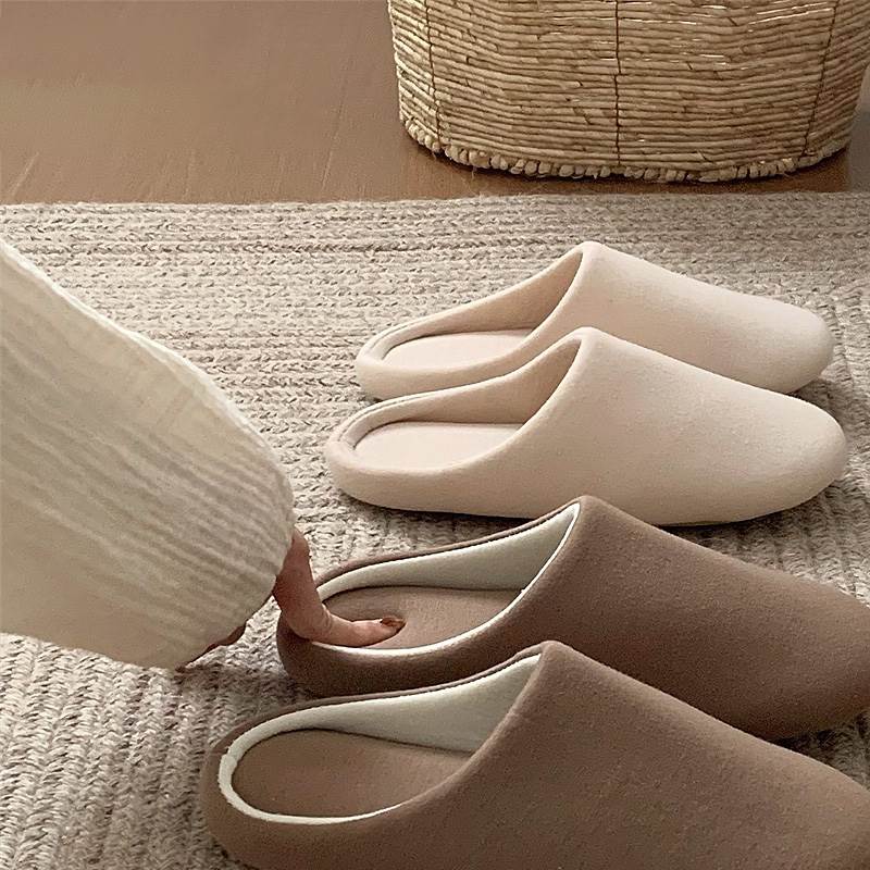 简约日式静音软底地板鞋男女情侣四季通用居家棉拖鞋静音拖鞋室内