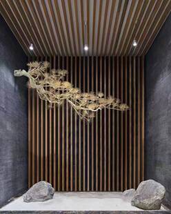 仿真迎客松悬挂松树壁挂牙签松树美人松中式造景室内摆件景观造景