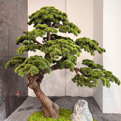 仿真松树中式造景高级会所装饰