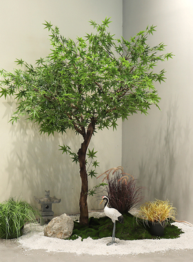 仿真青枫树大型枫叶树假树室内外装造景酒店大堂摆橱窗庭院景观