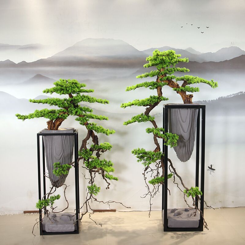 仿真迎客松大型落地罗汉松松树