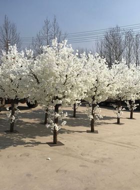 仿真白色樱花树仿真桃花树梨树许愿树酒店造景大型落地摆件仿真树