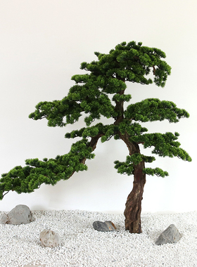 仿真松树迎客松罗汉松美人松大型落地绿植假树仿真树酒店景观布置