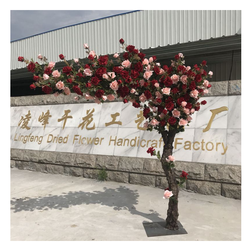 高品质仿真树玫瑰花树造景树月季