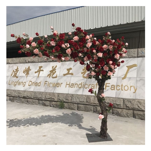 高品质仿真树玫瑰花树造景树月季