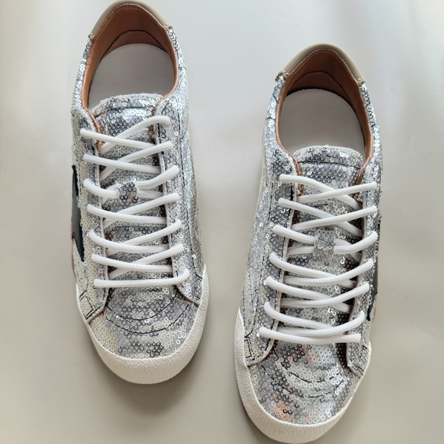 25s新款亮片星星做旧小脏鞋