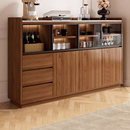 实木餐边柜靠墙一体玻璃储物柜家用茶水柜客厅酒柜厨房置物矮橱柜