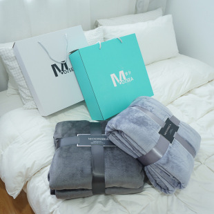 美国纯色法兰绒毛毯珊瑚绒毯子冬季加厚毛毯床单盖毯沙发毯礼盒