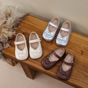 韩版女童森系春秋2026蝴蝶结儿童皮鞋公主鞋女孩鞋女宝花童礼服鞋