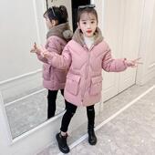 外套冬季 洋气羽绒棉袄中长款 儿童棉服 2021年新款 女童加绒棉衣冬装