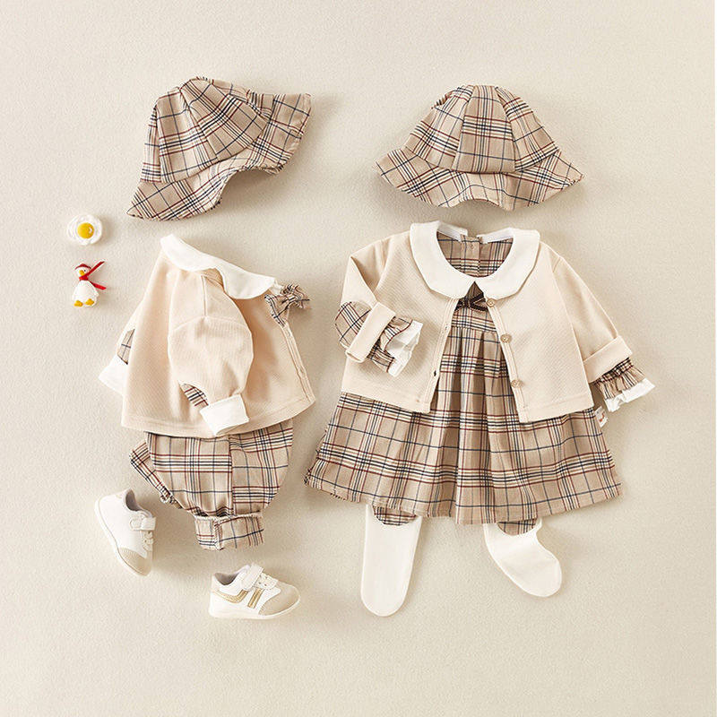 女童婴儿衣服套装宝宝超洋气三件套春秋秋冬外套分体服装服饰春装