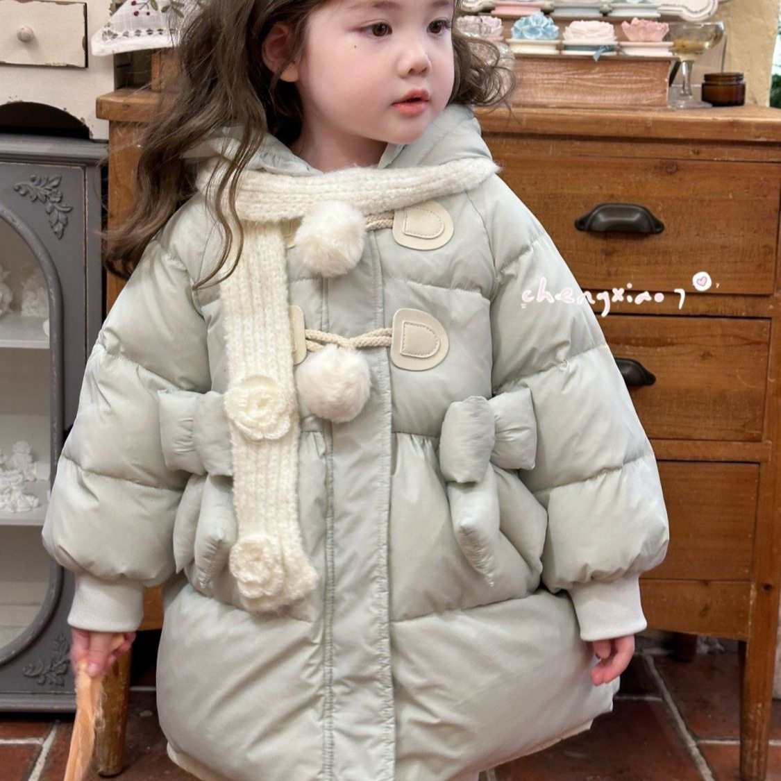 m278女童韩版棉服新款2025儿童冬季洋气棉袄宝宝加厚棉衣冬装外套